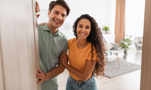 Couple at the front door
